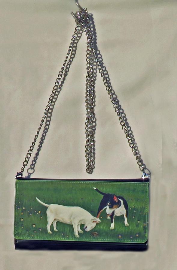 Bull Terrier 4 clutch wallet with chain